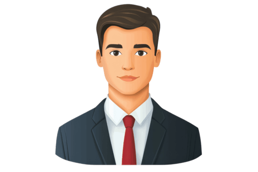 business cartoon portrait of a man in a suit and red tie ideal for professional use corporate identity or office decor png