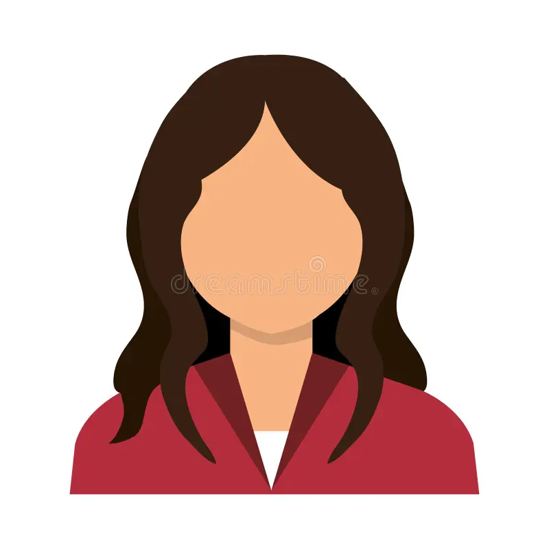 business woman profile red blouse cartoon elegant nice hair vector illustration 81930597